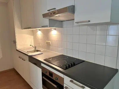 a kitchen with a sink and a stove top oven at 2 Bedroom Apartment in Center with Breathtaking View in Brussels