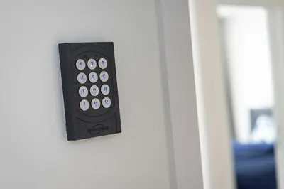 a door with a remote control attached to it at Studio Brussels Airport - EU-District in Zaventem
