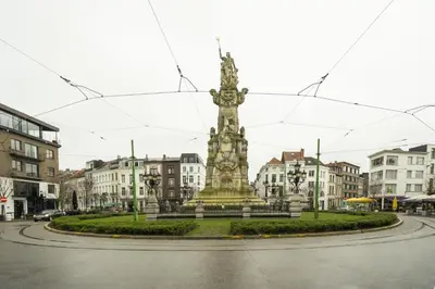 a large monument in the middle of a city at SHWAY - Le Lambermont in Antwerp
